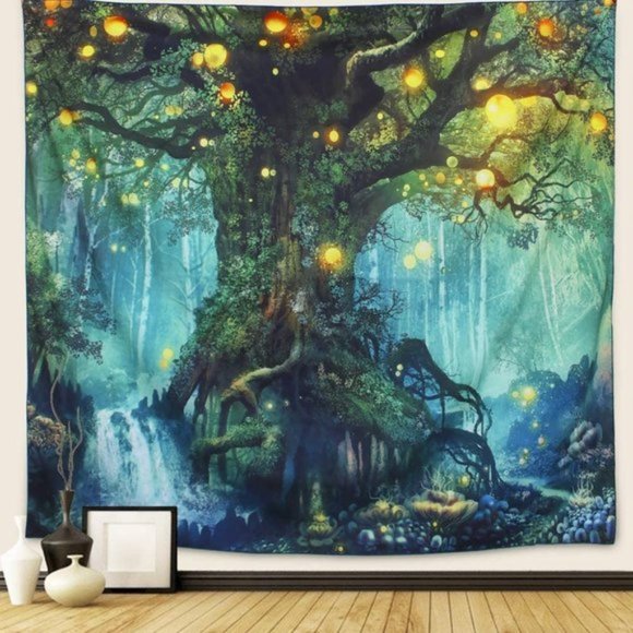 UO Nature tree Forest elves Wall Hang + Bedding